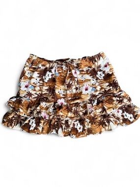 Sideout Brown Tropical Mini Skirt